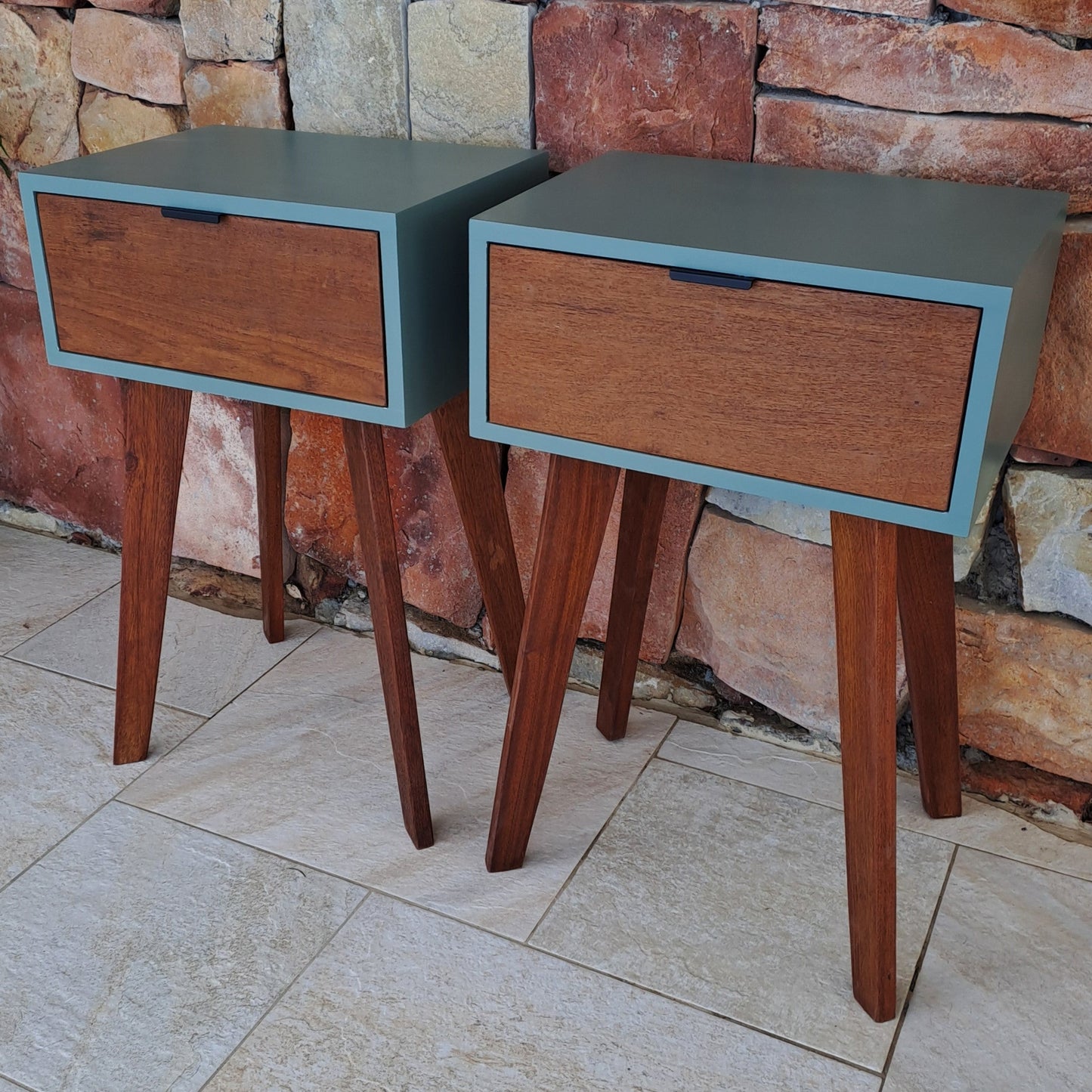 Soft Green Sorento - Dark Wood