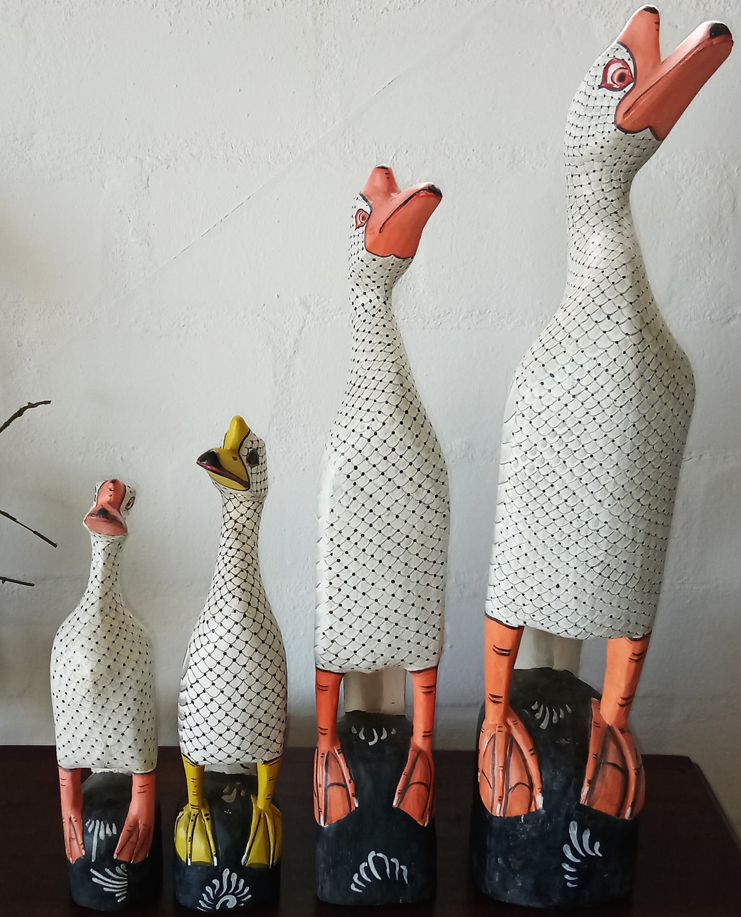 Italian Hand Carved Wooden Ducks