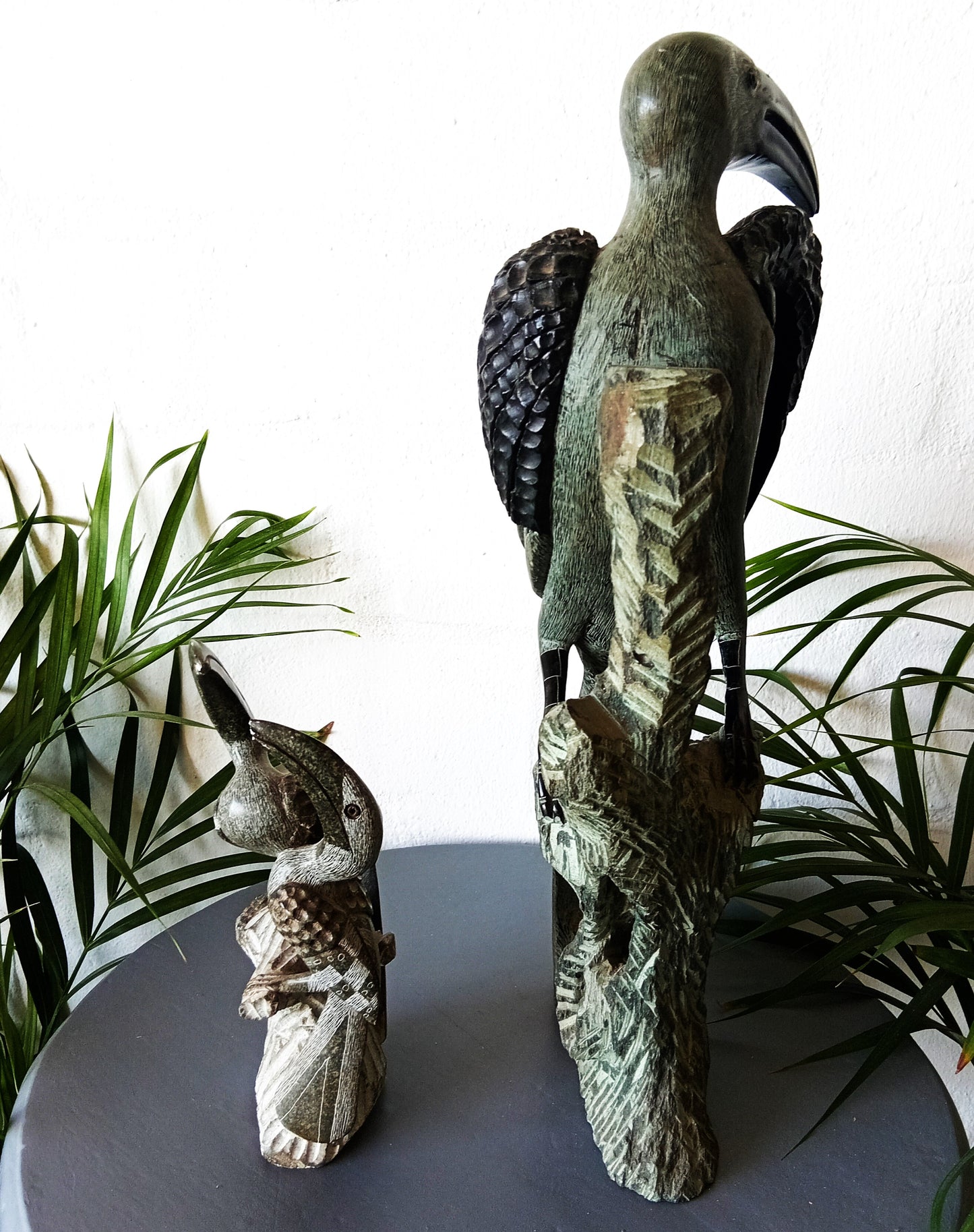 Two Sculptural Stoneware Birds