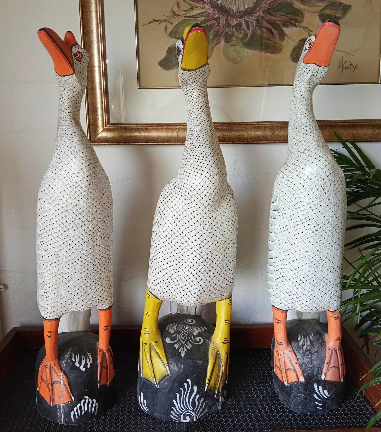Italian Hand Carved Wooden Ducks