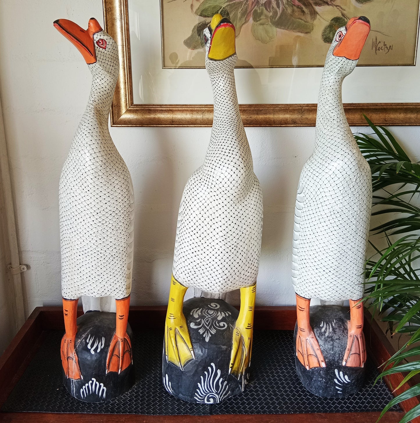 Italian Hand Carved Wooden Ducks
