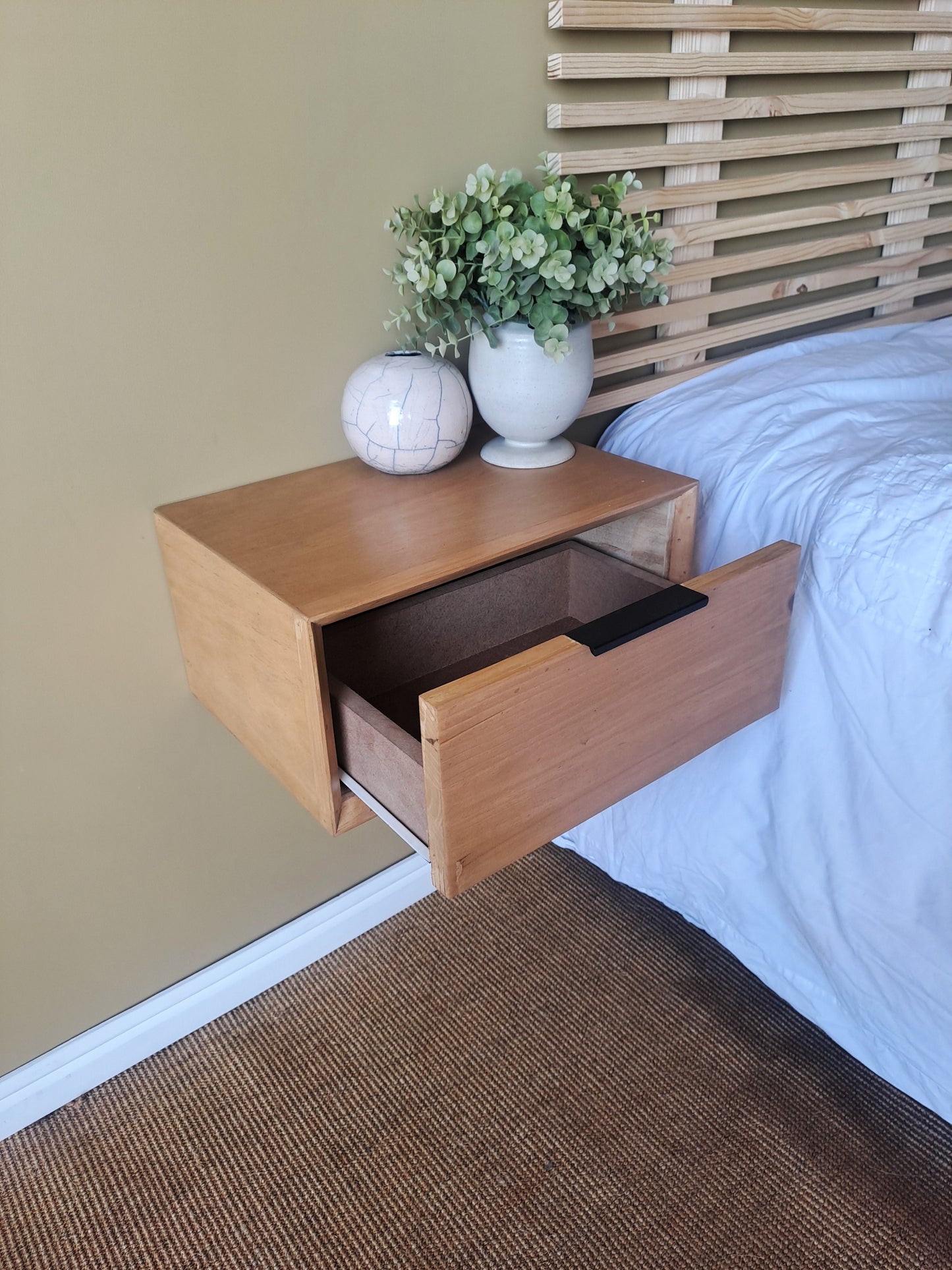 Natural Light Wood Floating Pedestal