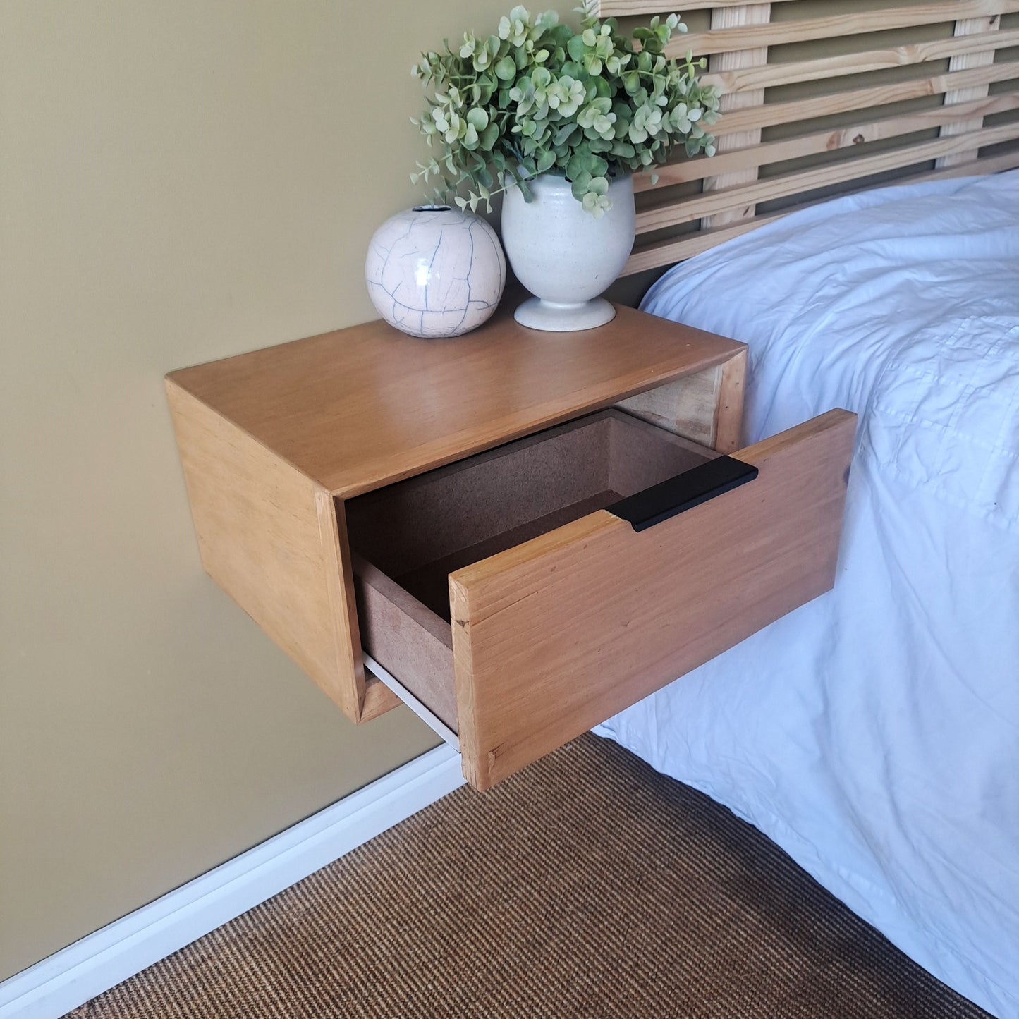 Natural Light Wood Floating Pedestal