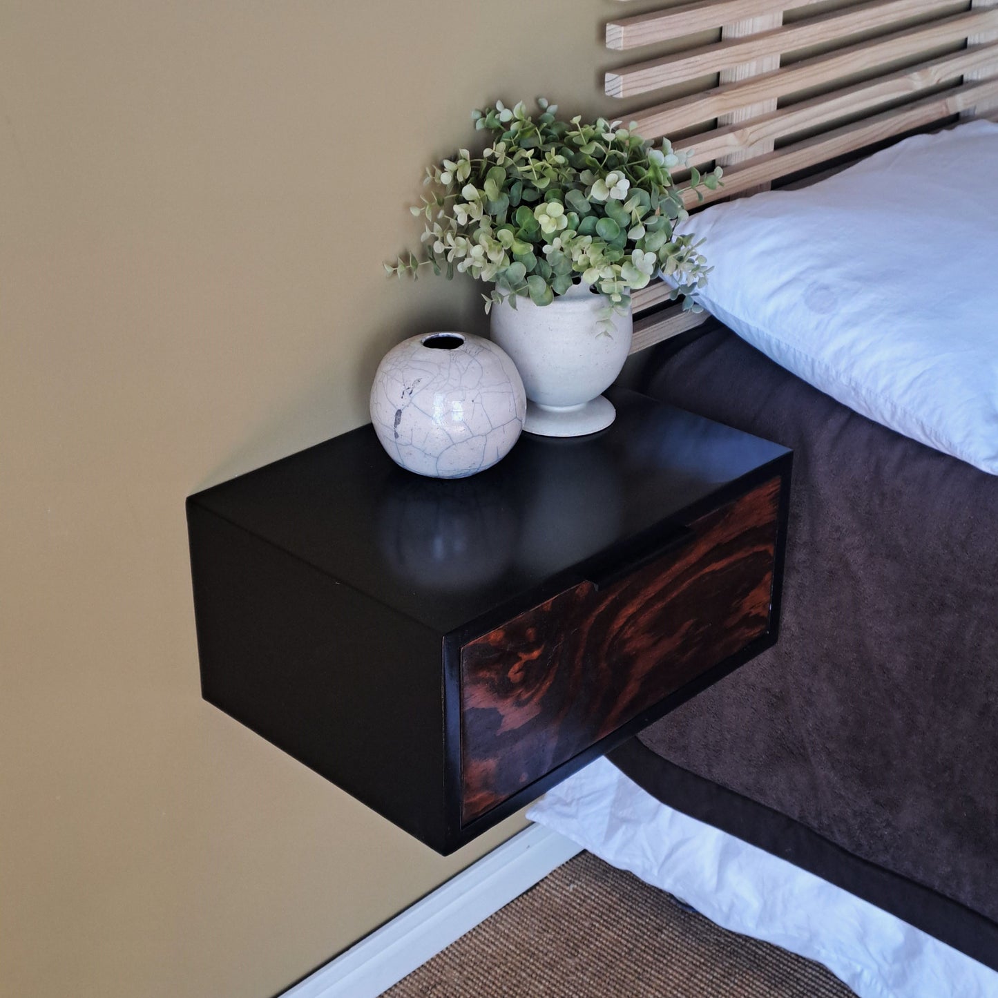 Natural Wood Grain Pattern Floating Pedestal
