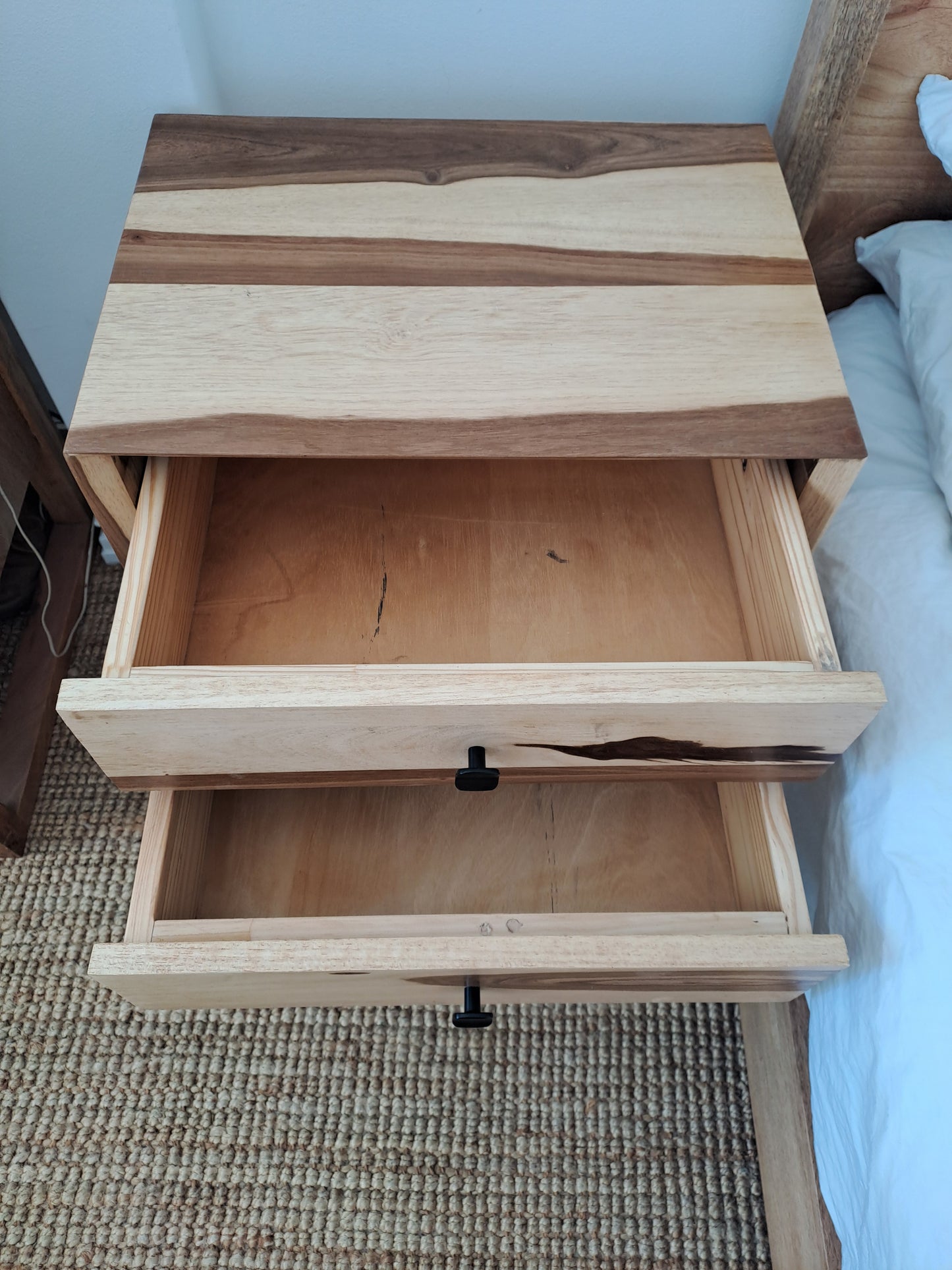 Bespoke Pair of Solid Blackwood 2 x Drawer Pedestals