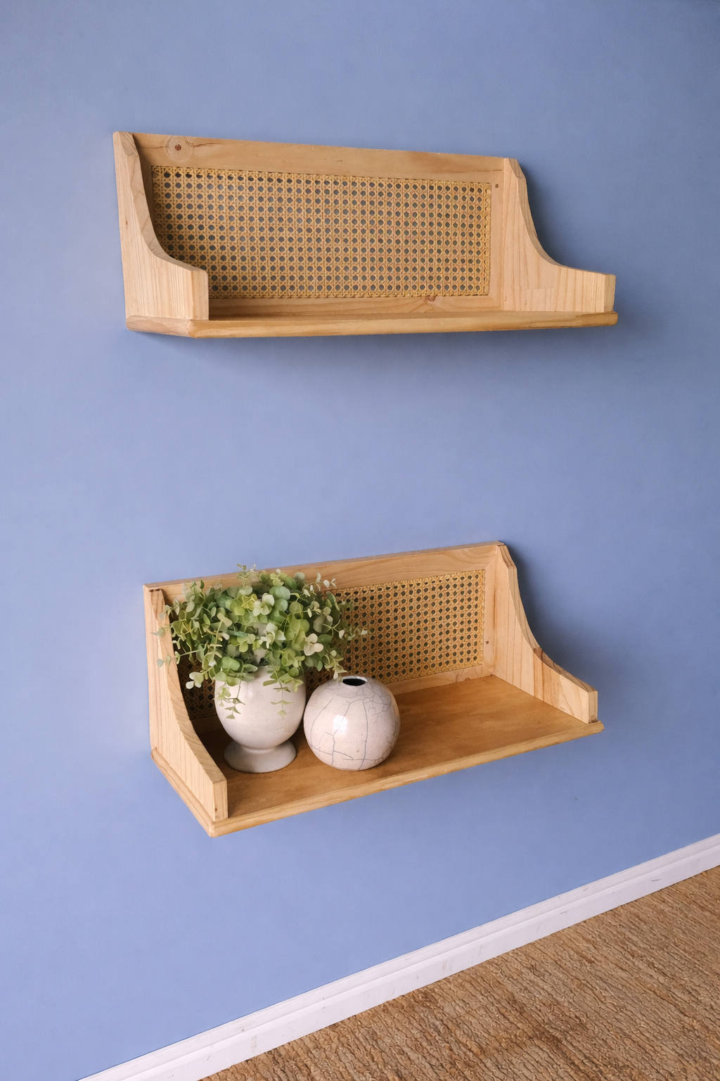 Rattan Woven Floating Shelf