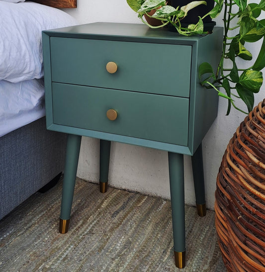 Gold Capped Soft Green Retro Pedestal