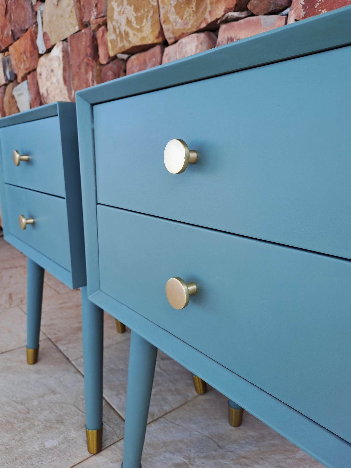 Gold Capped Soft Green Retro Pedestal