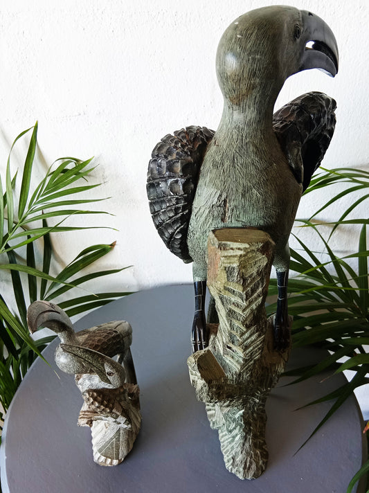 Two Sculptural Stoneware Birds