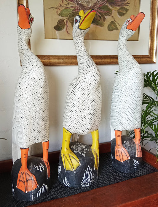 Italian Hand Carved Wooden Ducks
