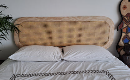 Rounded Natural Rattan Headboard