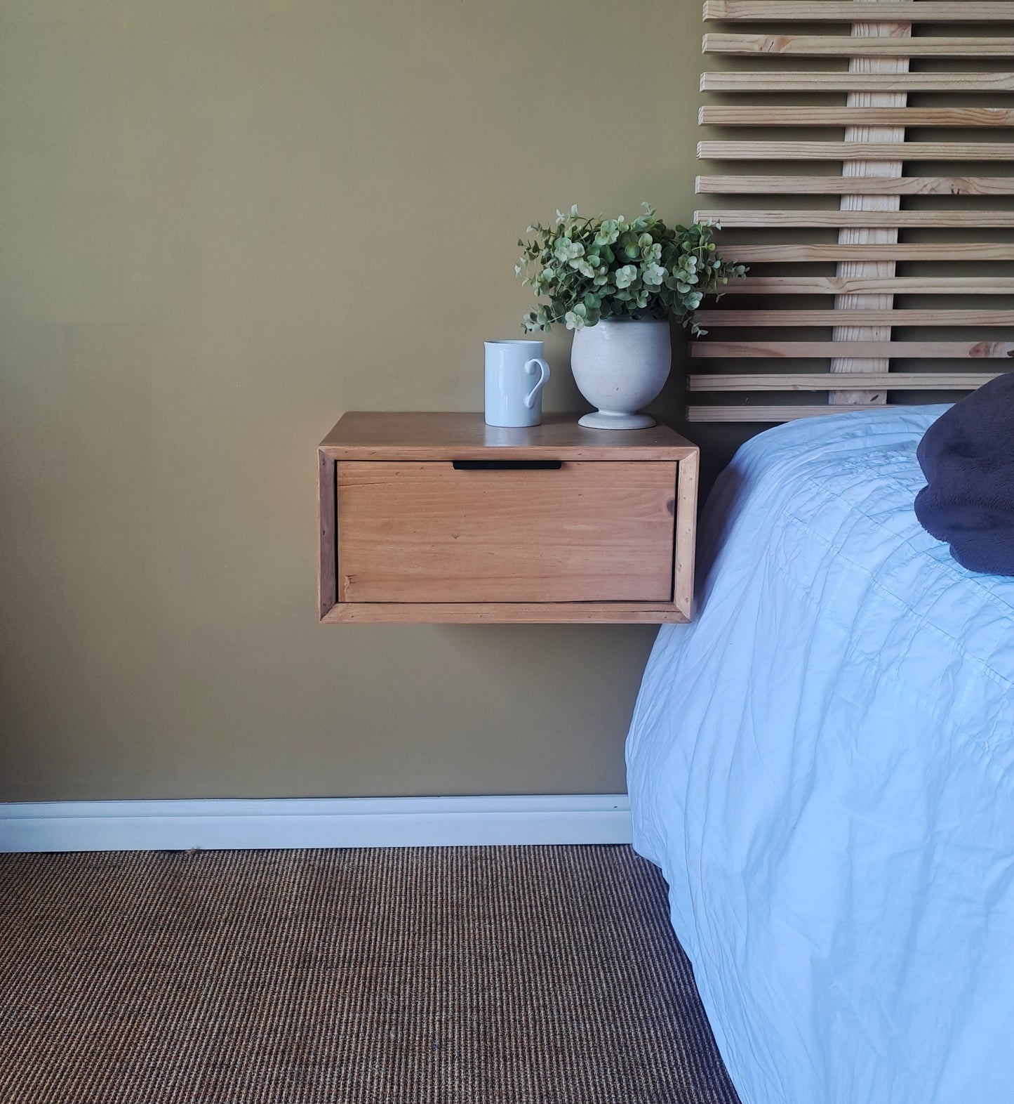 Natural Light Wood Floating Pedestal