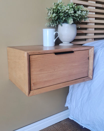 Natural Light Wood Floating Pedestal