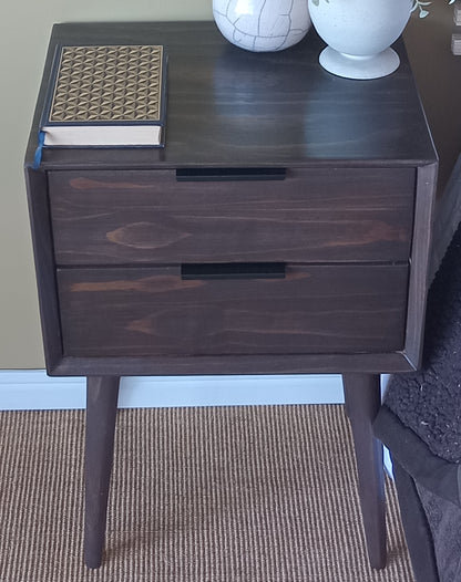 Natural Dark Wood Retro Pedestal