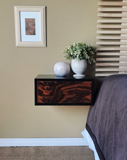 Natural Wood Grain Pattern Floating Pedestal