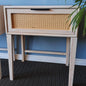 Whitewashed Wooden Rattan Pedestal