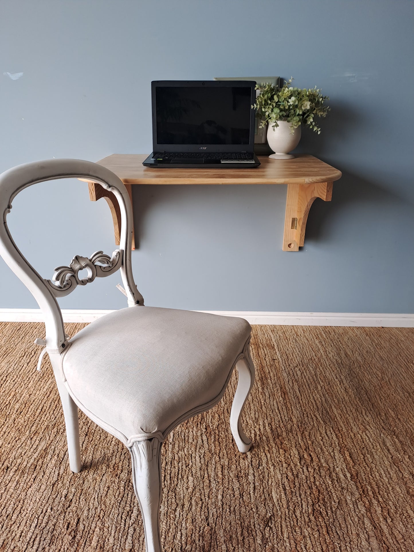 Natural Wood Floating Drop Desk