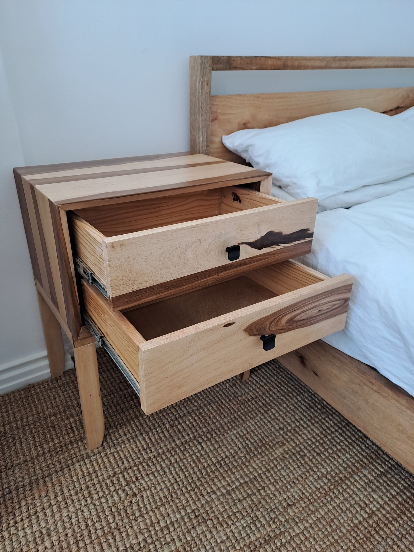 Bespoke Pair of Solid Blackwood 2 x Drawer Pedestals