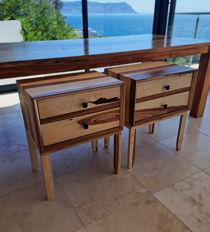 Bespoke Pair of Solid Blackwood 2 x Drawer Pedestals