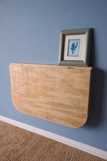 Natural Wood Floating Drop Desk