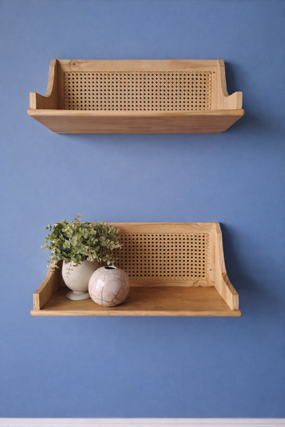 Rattan Woven Floating Shelf