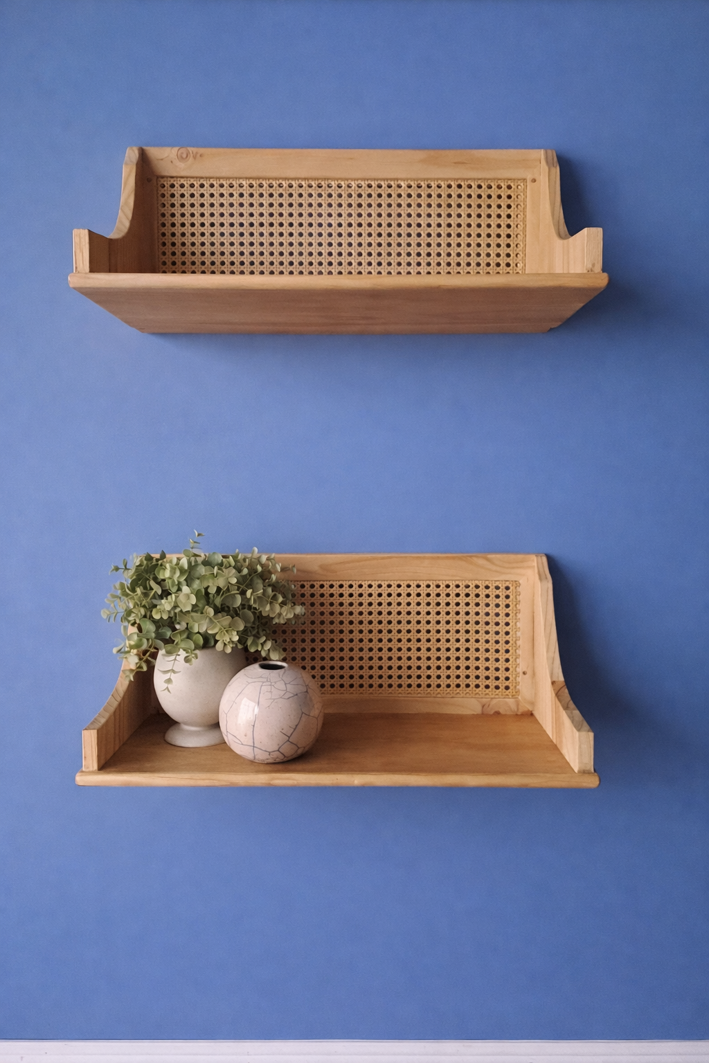 Rattan Woven Floating Shelf