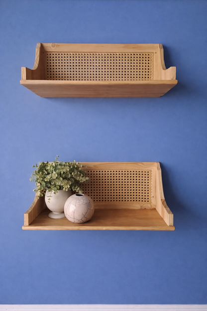 Rattan Woven Floating Shelf