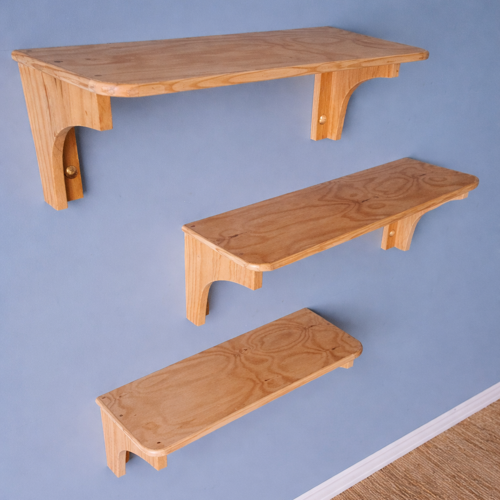 Light Wood Floating Shelves
