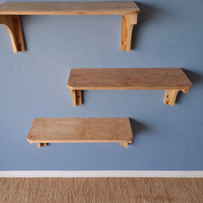 Light Wood Floating Shelves