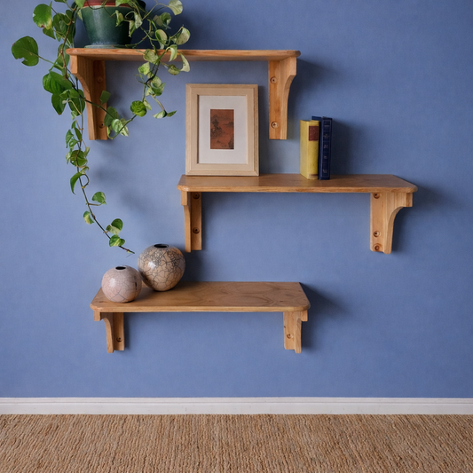 Light Wood Floating Shelves