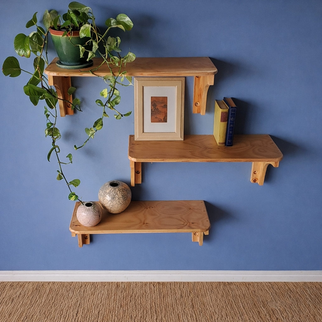 Light Wood Floating Shelves