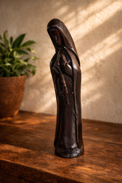 Hand-Carved Ebony Madonna Figure