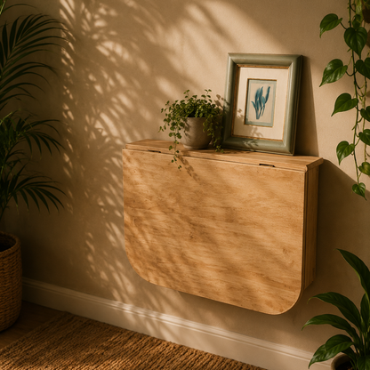 Natural Wood Floating Drop Desk