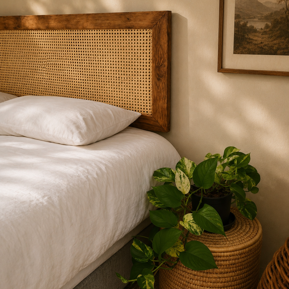 Rattan Rectangular Headboard
