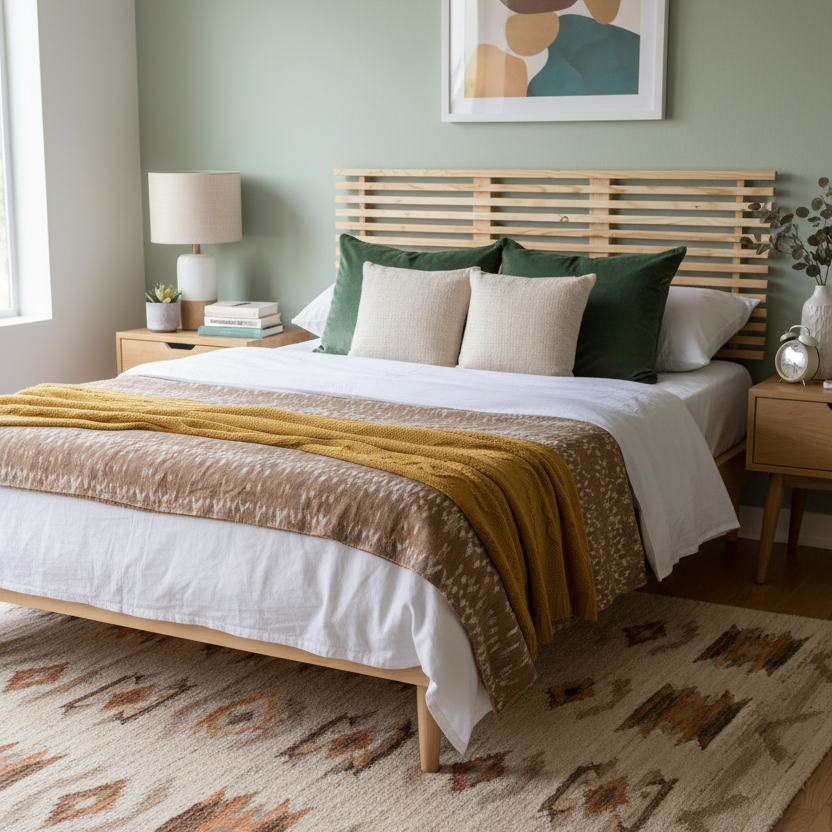 Slatted Wooden Headboard