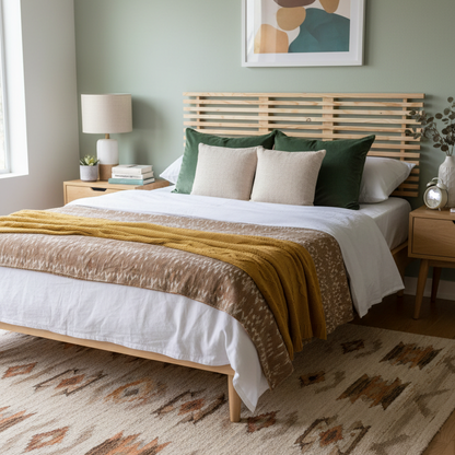 Slatted Wooden Headboard